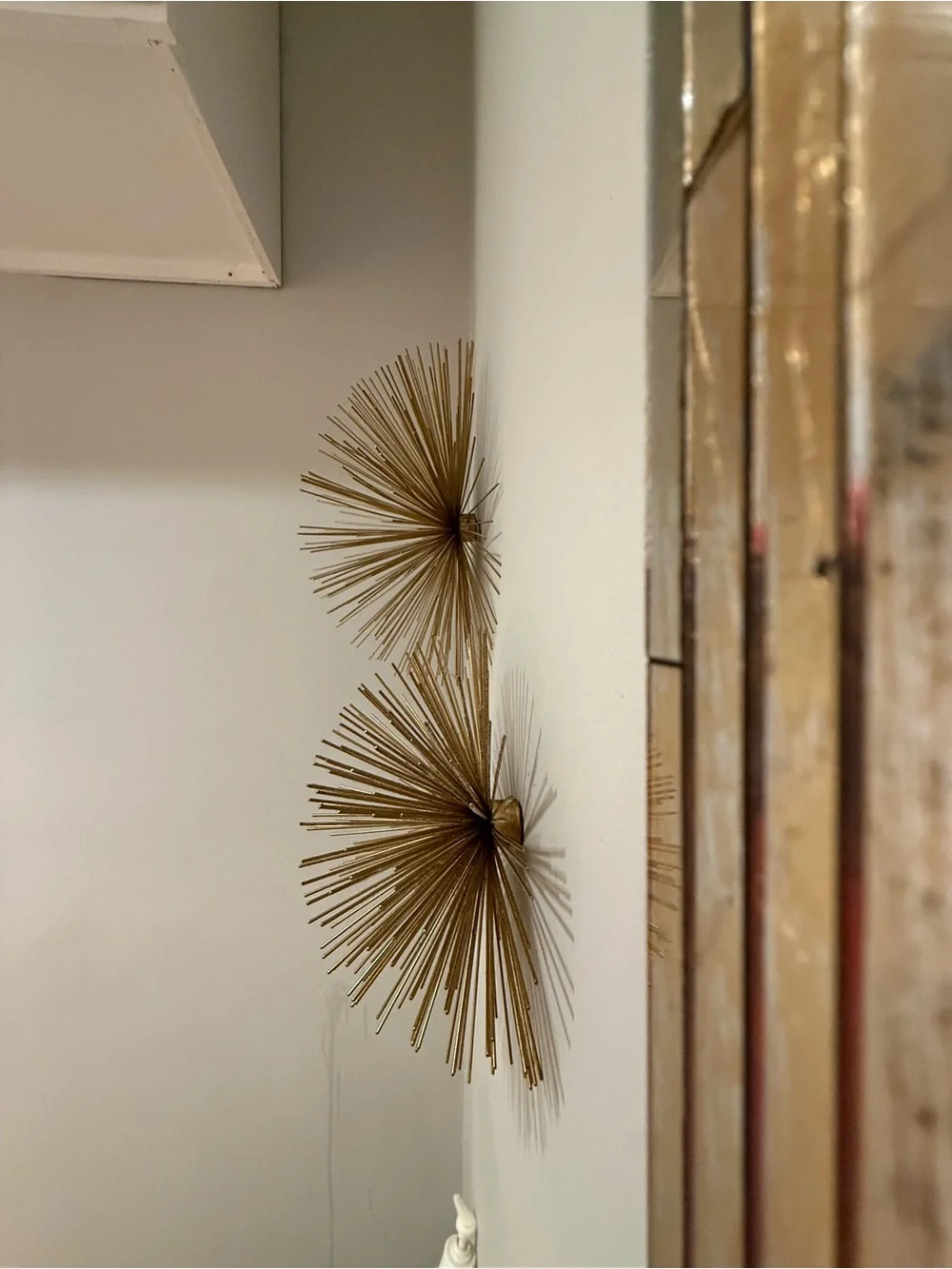 Gold Burst Metal Wall Sculpture - Set of 3